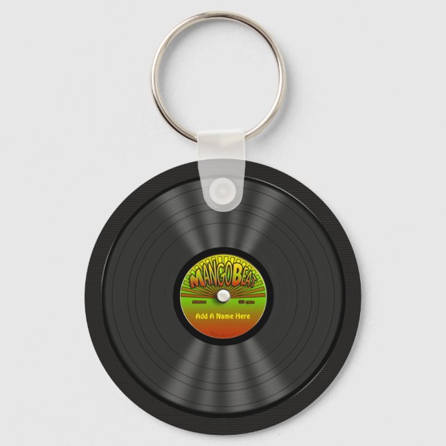 Personalized Reggae Vinyl Record Keychain (Front)