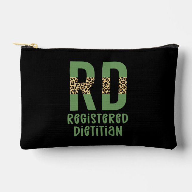 Personalized Registered Dietician Cheetah print RD Accessory Pouch (Front)