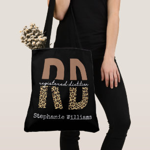 Personalized Registered Dietician Cheetah print RD Tote Bag