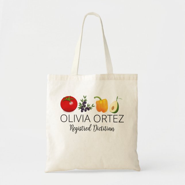 Personalized Registered Dietician Gift, Custom Nut Tote Bag (Front)