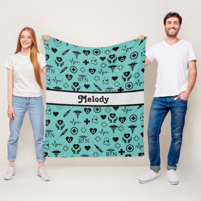 Personalized Registered Nurse Fleece Blanket (In Situ)