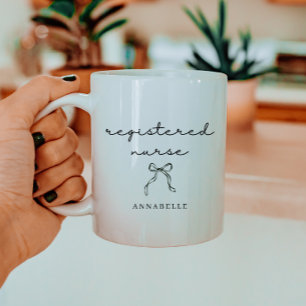 Personalized Registered Nurse Minimal Black Script Coffee Mug
