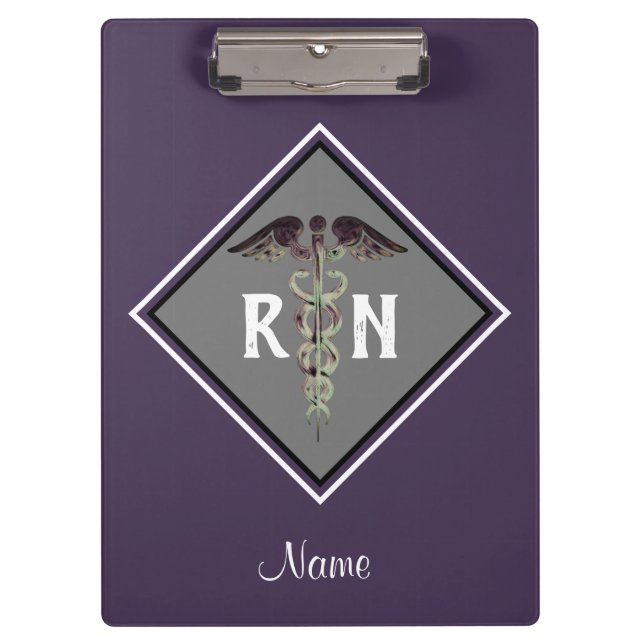 Personalized Registered Nurse RN Caduceus Clipboard (Front)