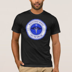 Personalized Registered Nurse Royal Blue Caduceus  T-Shirt