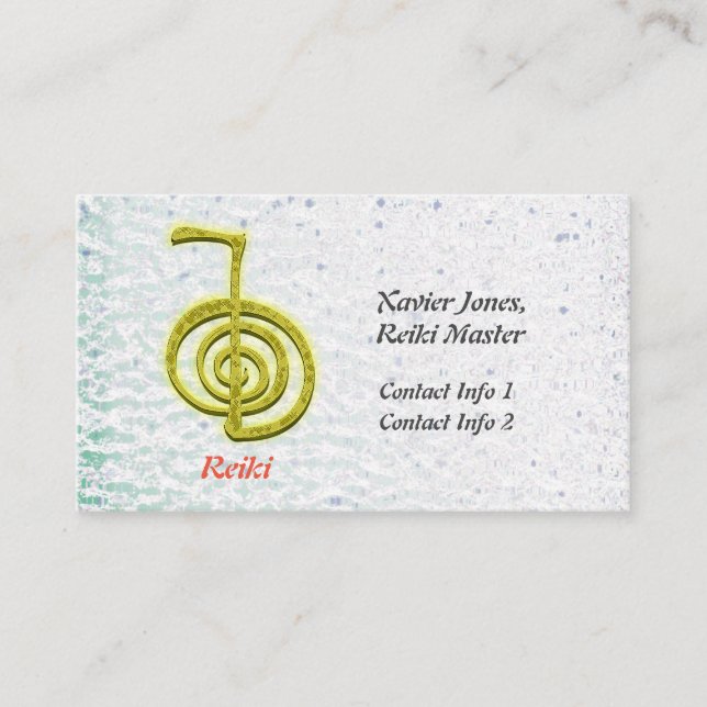 Personalized Reiki Master business cards (Front)