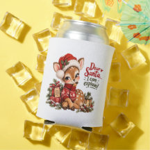 Personalized Reindeer Christmas Can Cooler