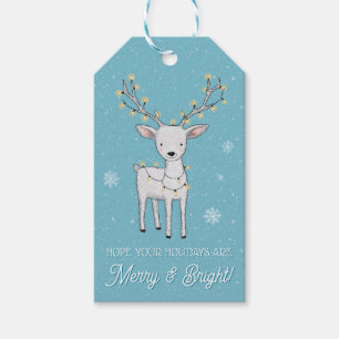 Personalized Reindeer Merry Bright Christmas Gift Tags