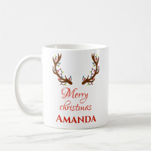 Personalized reindeer- Merry christmas  Coffee Mug
