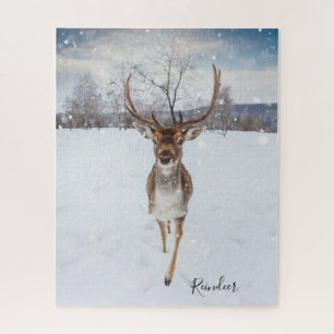 Personalized Reindeer Photo Jigsaw Puzzle
