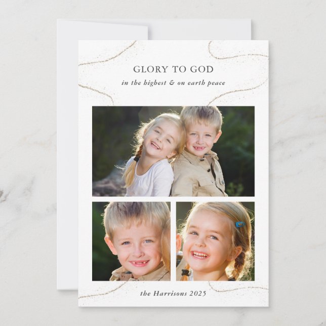 Personalized Religious Christmas Photo Collage Invitation (Front)