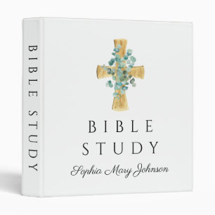 Personalized Religious Eucalyptus Cross  Binder