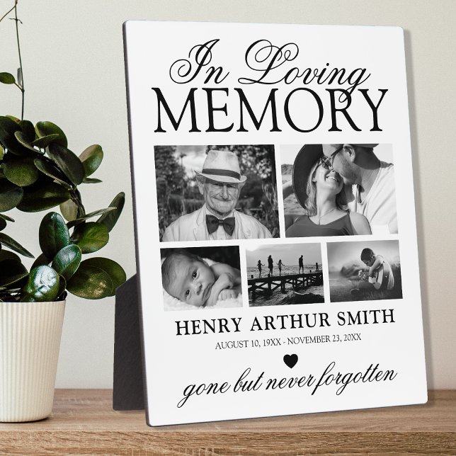 Personalized Remembrance 5 Photo Plaque (Creator Uploaded)