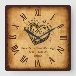 Personalized Remembrance Gifts for Loss of Dad Square Wall Clock
