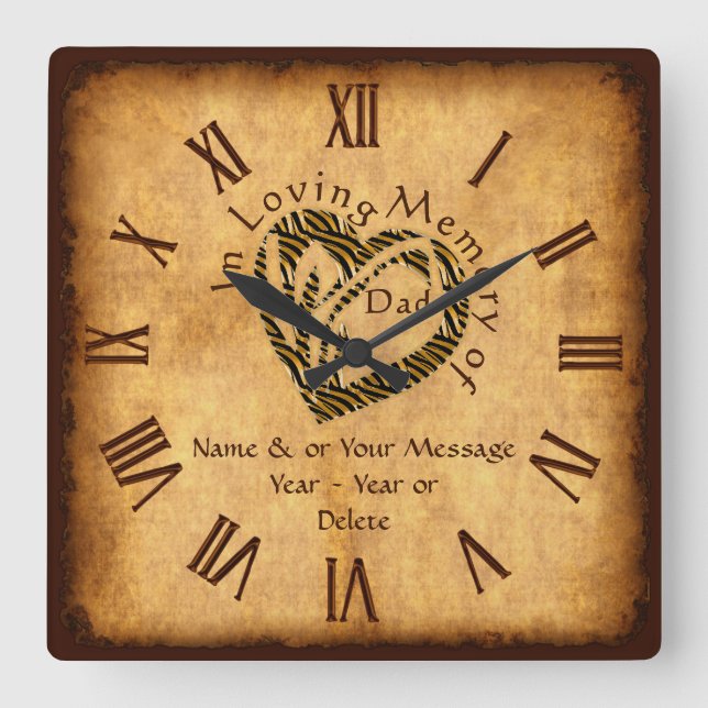 Personalized Remembrance Gifts for Loss of Dad Square Wall Clock (Front)