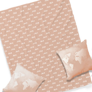 Personalized Repeating Her Name Dusty Rose Fleece Blanket