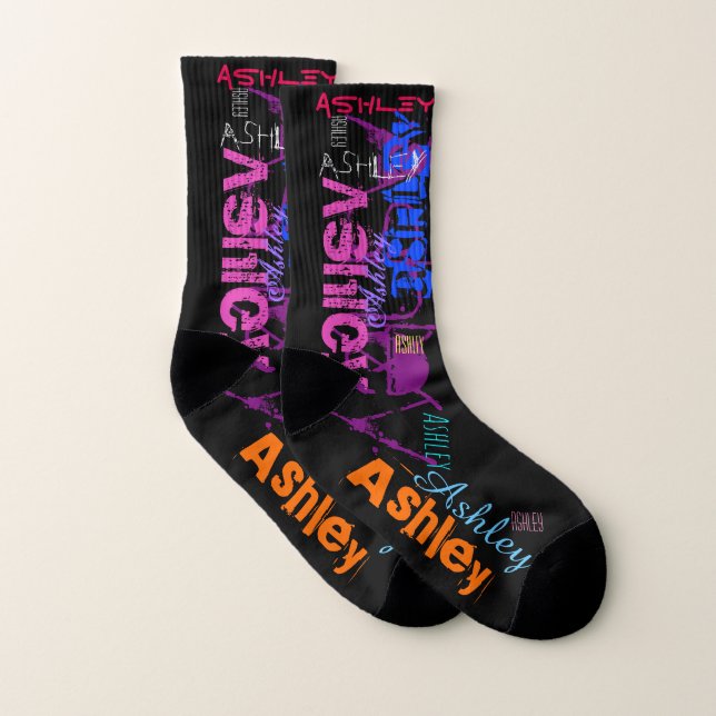 Personalized Repeating name 6 letters W Socks (Pair)