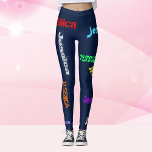 Personalized Repeating NAME Letters Leggings Black<br><div class="desc">Fun,  Bold,  Colourful,  Leggings. Enter your name in the template it repeats like magic.</div>
