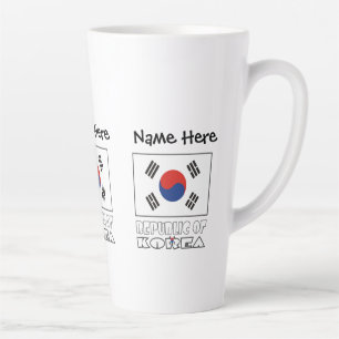 Personalized Republic Korea South Flag Latte Mug