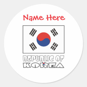 Personalized Republic of Korea Flag Classic Round Sticker