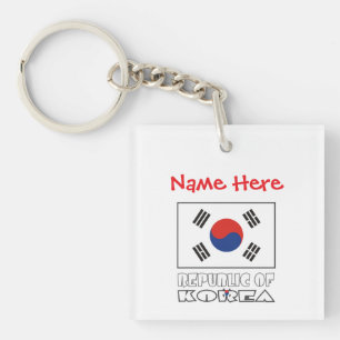 Personalized Republic of Korea Square Acrylic Keychain
