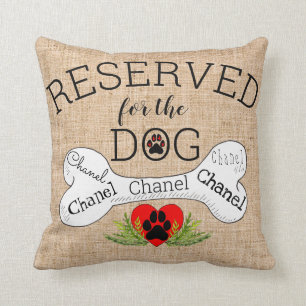Personalized Reserved for the Dog Throw Pillow