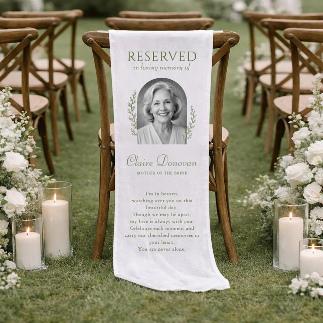 Personalized Reserved Wedding Memorial Chair Sign Short Table Runner (Creator Uploaded)