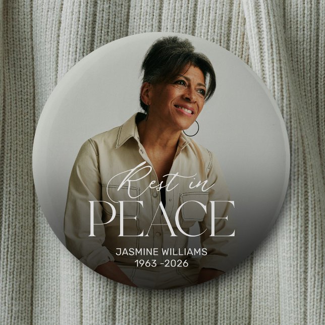 Personalized Rest in Peace Photo Memorial Button (Creator Uploaded)