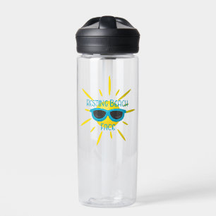 Personalized Resting Beach Face Funny  Water Bottle