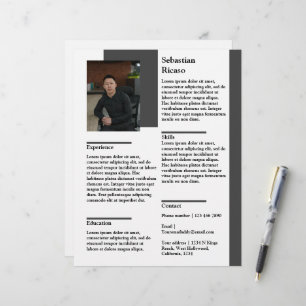 Personalized resume with photo template letterhead
