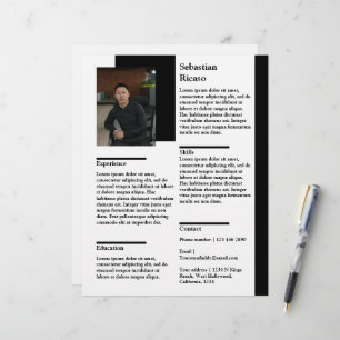 Personalized resume with photo template letterhead