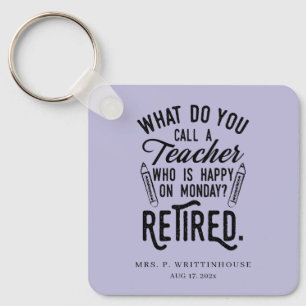 Personalized Retired School Principal Teachers Keychain
