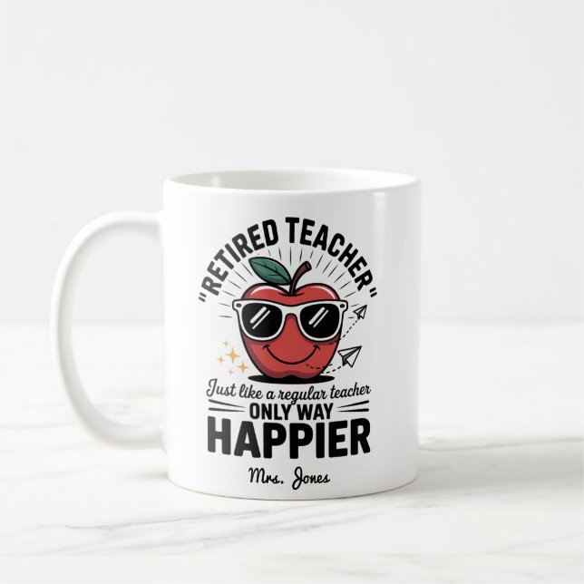 Personalized Retired Teacher Mug (Left)