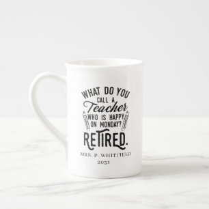 Personalized Retired Teacher School Principal Bone China Mug