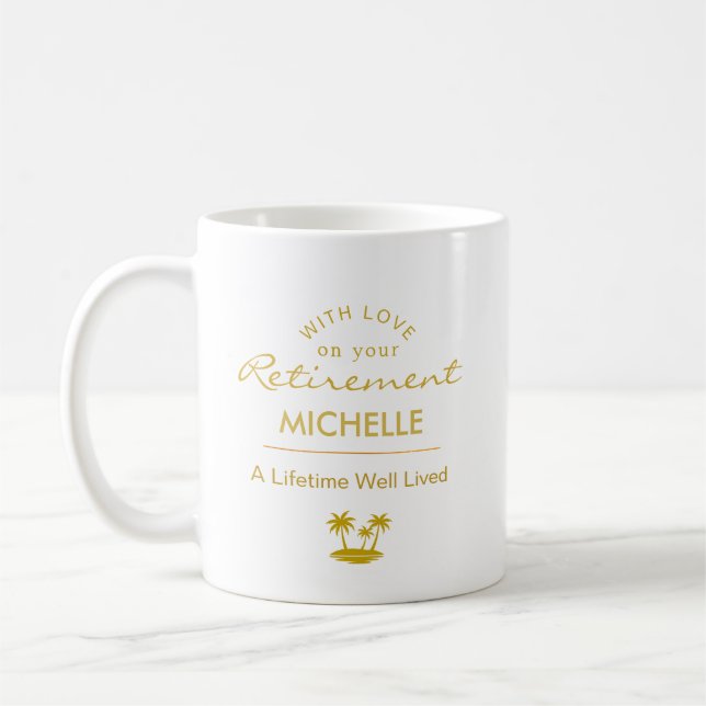 Personalized Retirement A Lifetime Well Lived Coffee Mug (Left)