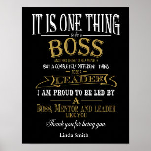 Personalized retirement Boss Day Poster print