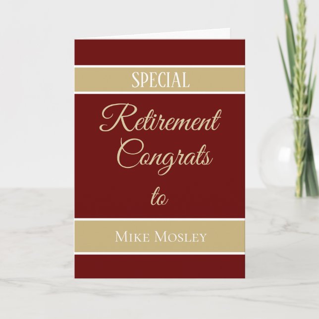Personalized Retirement card (Front)