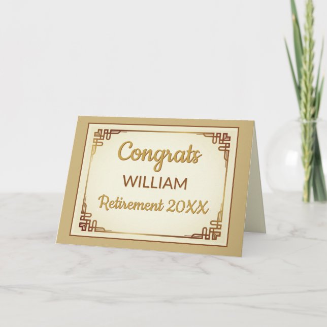  Personalized Retirement Congrats Card (Front)
