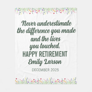 Personalized Retirement Custom Gift for Woman Fleece Blanket