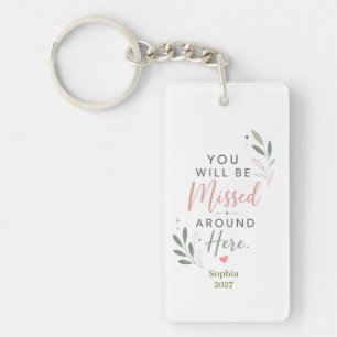 Personalized Retirement Farewell Gift for Coworker Keychain