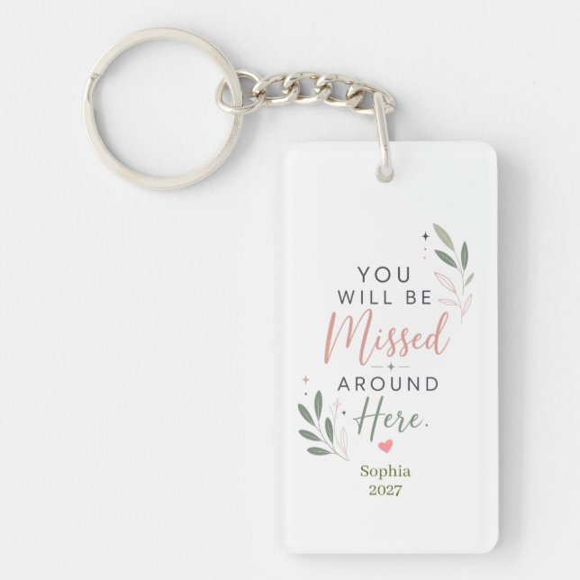 Personalized Retirement Farewell Gift for Coworker Keychain (Front)