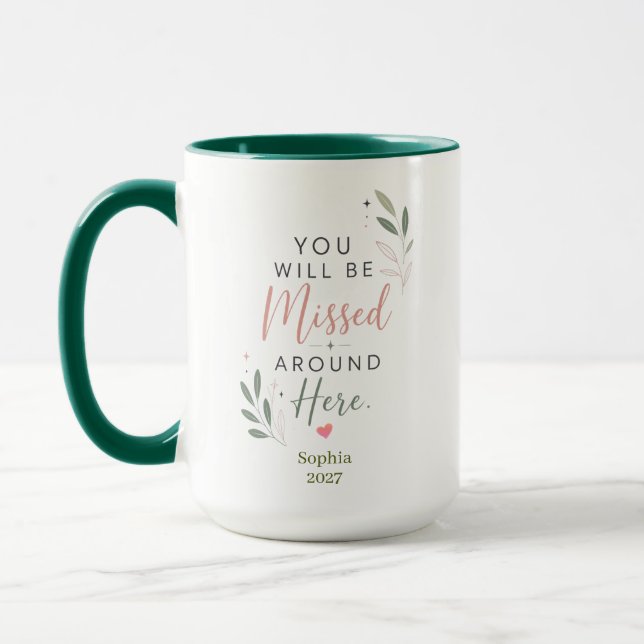 Personalized Retirement Farewell Gift for Coworker Mug (Left)