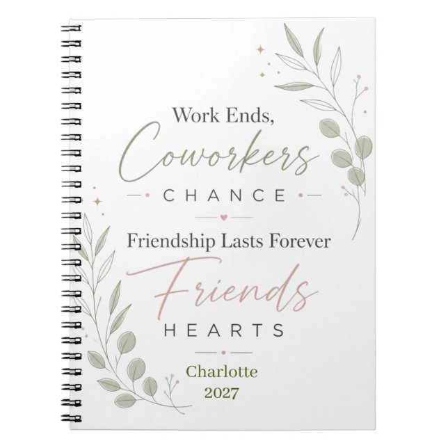 Personalized Retirement Friendship Gift Notebook (Front)
