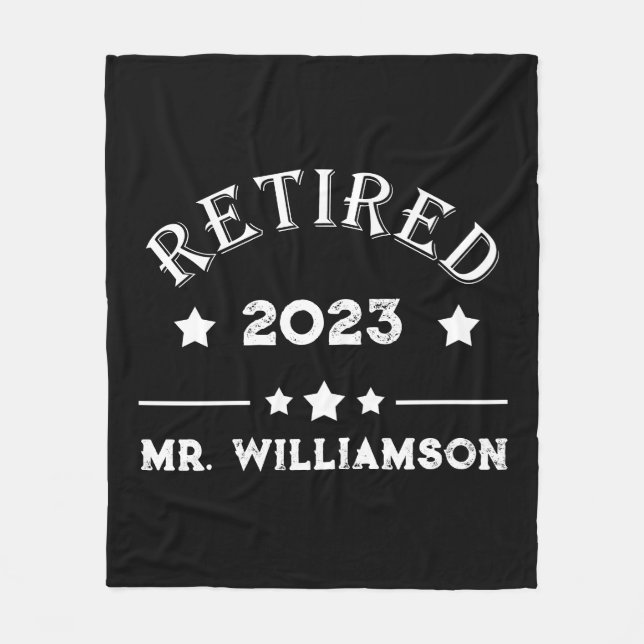 Personalized retirement gift idea fleece blanket (Front)