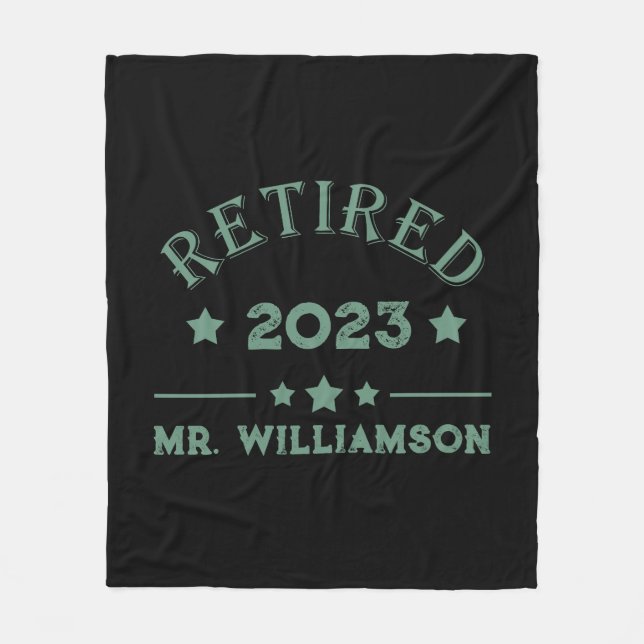 Personalized retirement gift idea fleece blanket (Front)