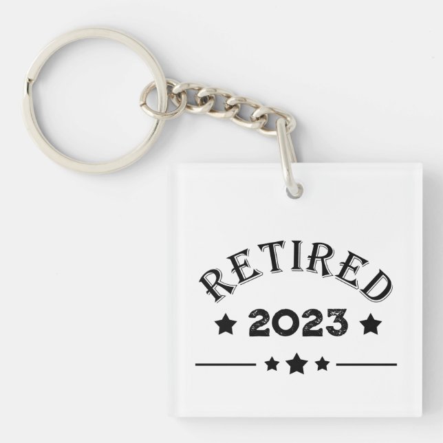 Personalized retirement gift idea keychain (Front)
