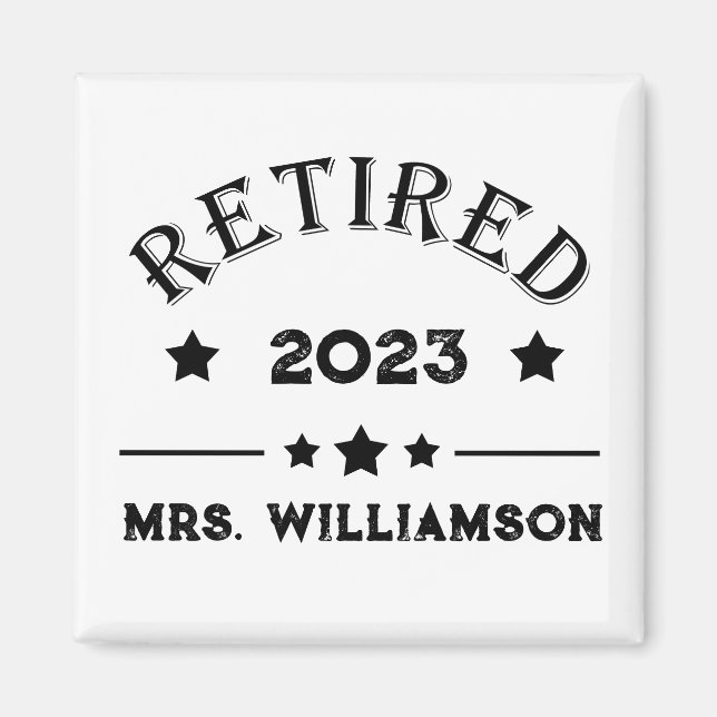 Personalized retirement gift idea magnet (Front)
