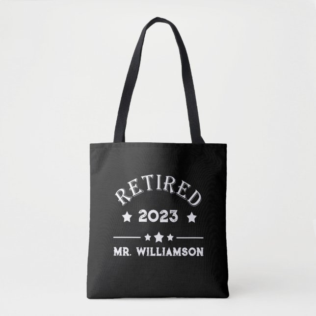 Personalized retirement gift idea tote bag (Front)