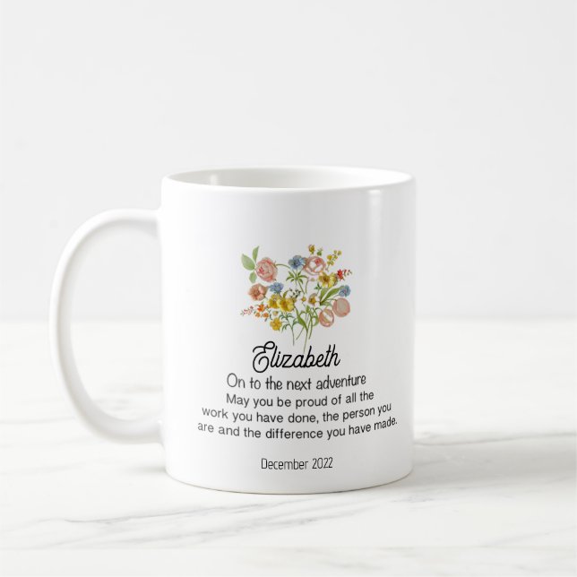 Personalized retirement gift Mug (Left)