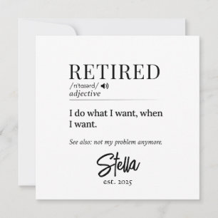 Personalized Retirement Gift – Retired Definition Invitation