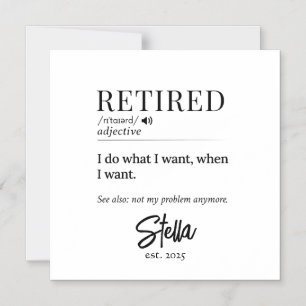 Personalized Retirement Gift – Retired Definition Magnetic Invitation
